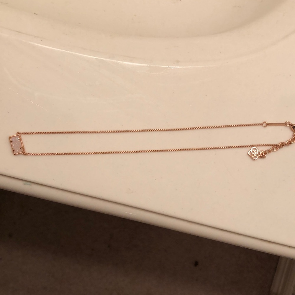 Rose gold druzy Kendra Scott bar necklace - Picture 3 of 6